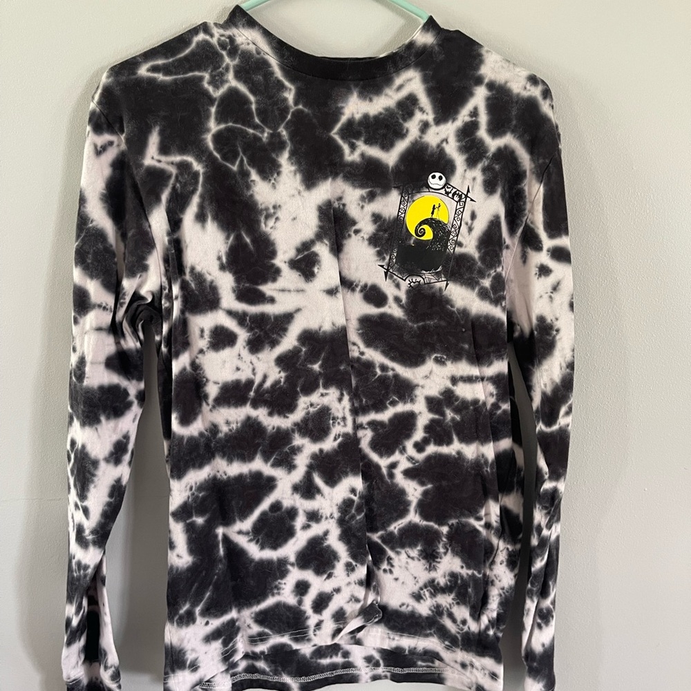 Black and White Tie-Dye Long Sleeve Shirt
